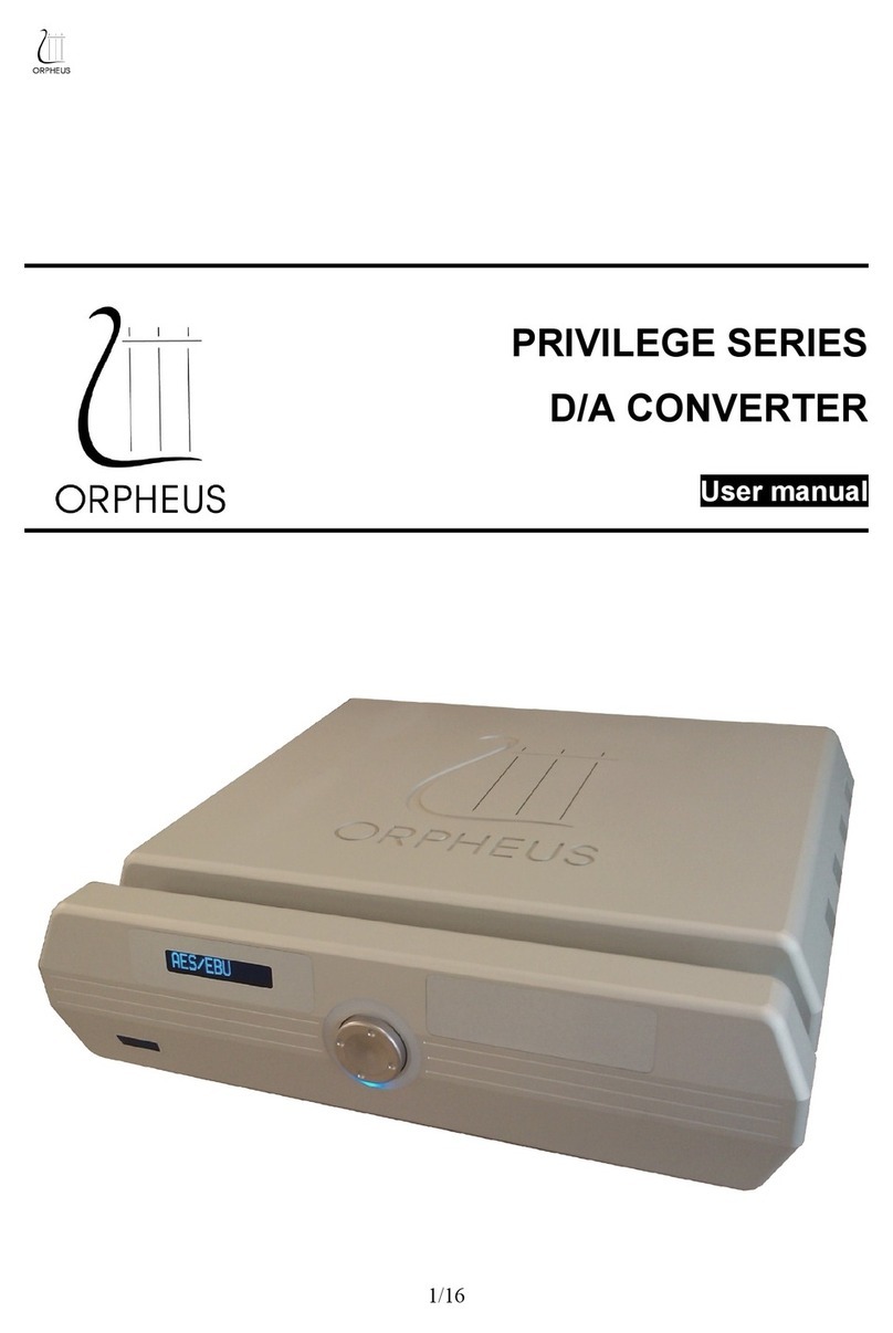 ORPHEUS PRIVILEGE SERIES user manual