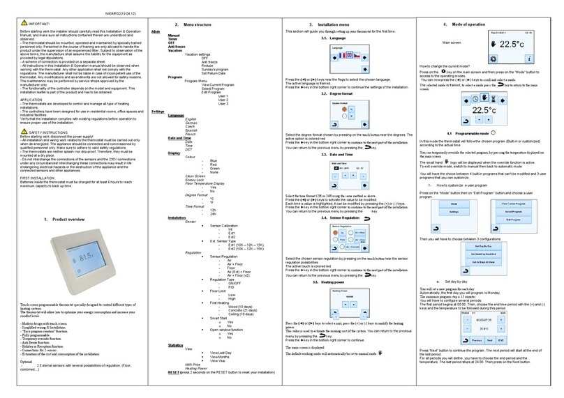 MyHeat mh3500 Installation and operation manual