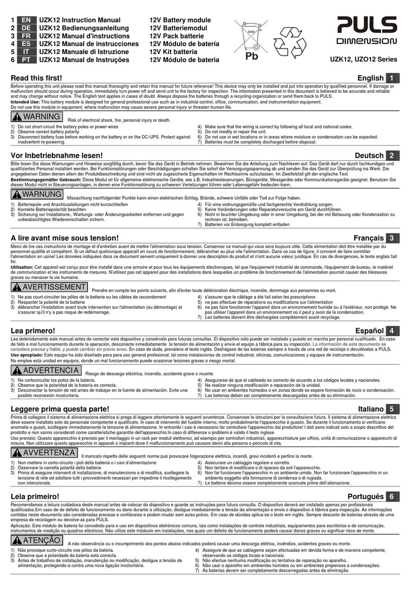 Puls UZK12 Series instruction manual
