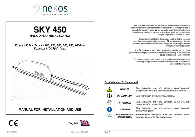 nekos SKY 450 Installation and use