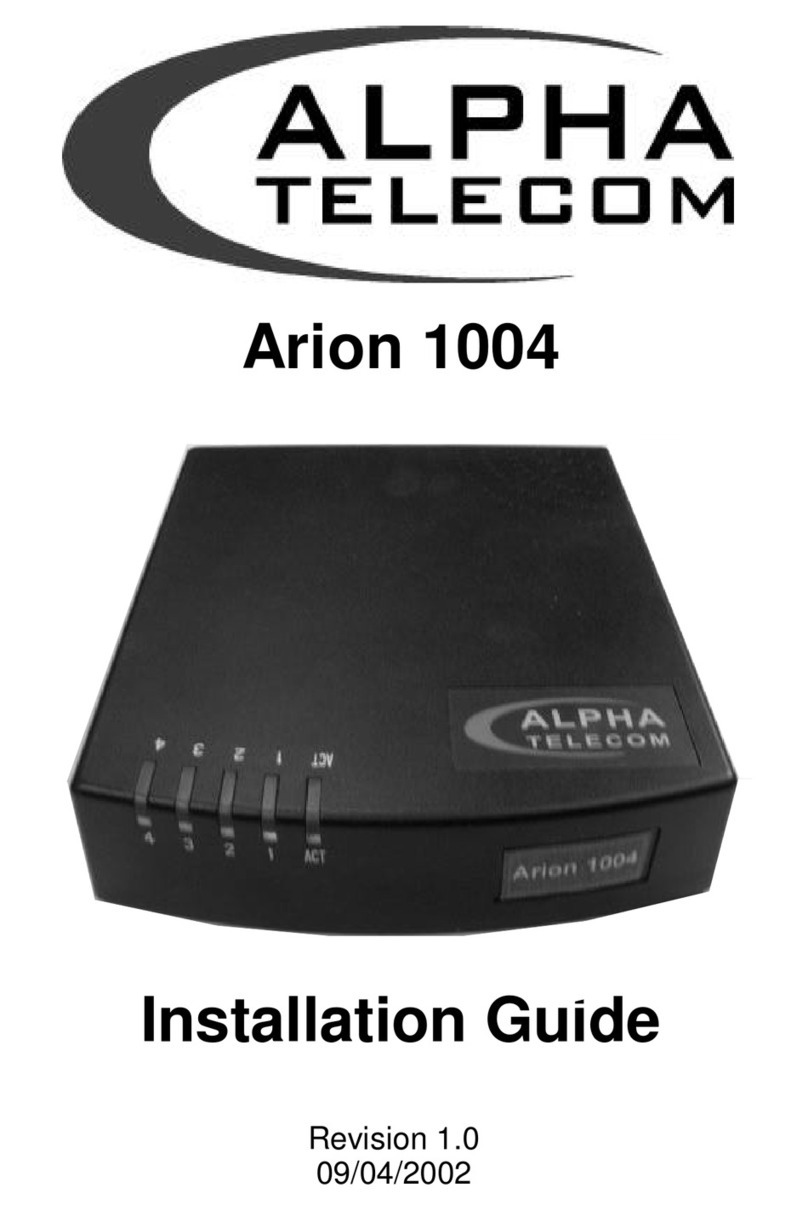 Alpha Telecom Arion 1004 installation guide