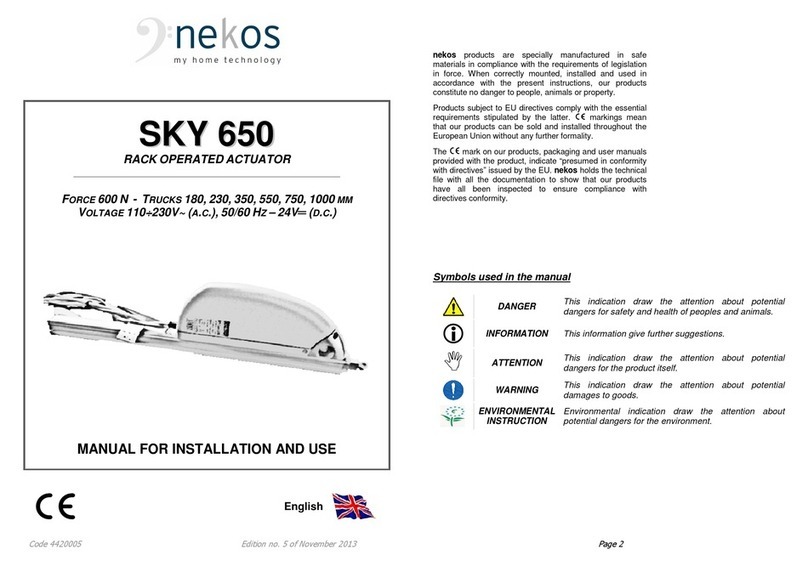nekos SKY 650 Manual for installation and user manual