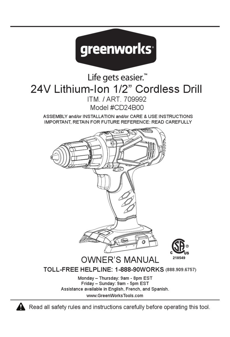 GreenWorks CD24B00 Care & use instructions