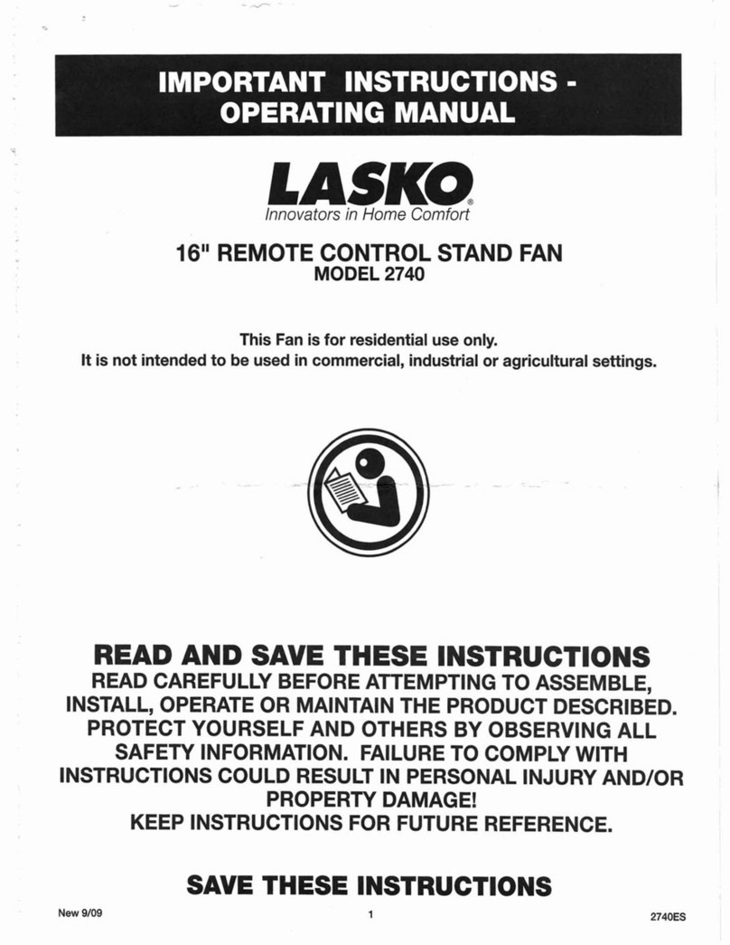 Lasko 2740 operating manual