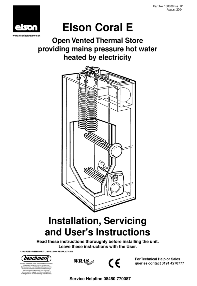 Elson coral e Installation, servicing and user instructions