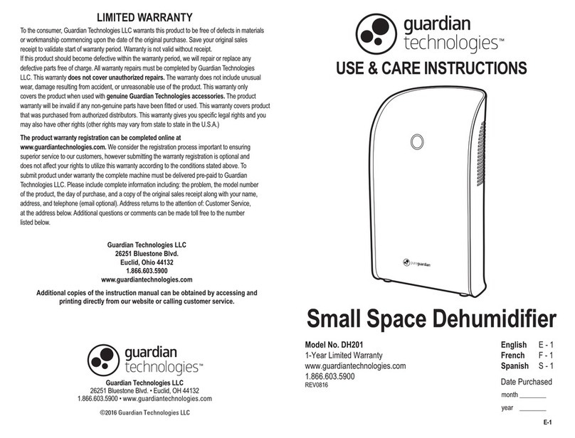 Guardian DH201 Use & care instructions