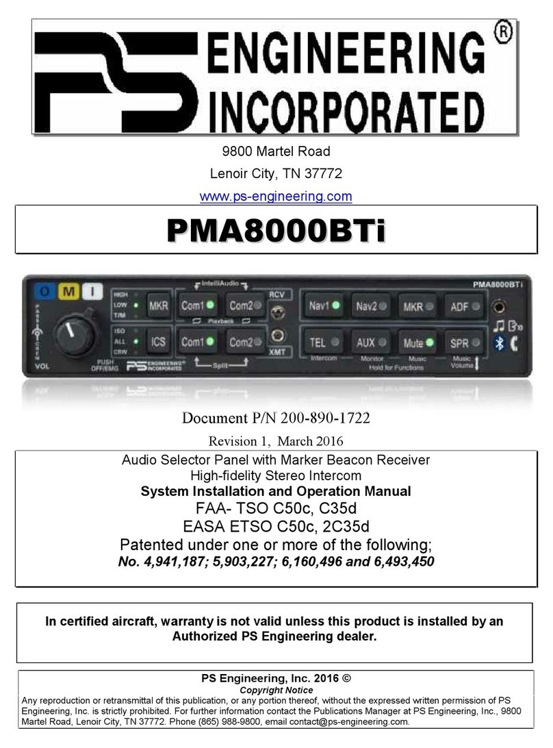 PS Engineering PMA8000BTi Installation and operation manual