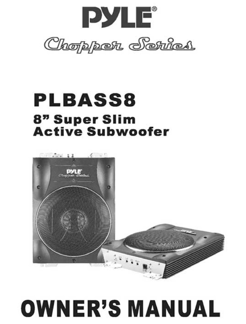 PYLE Audio PLBASS8 User manual PYLE Audio PLBASS8 User manual