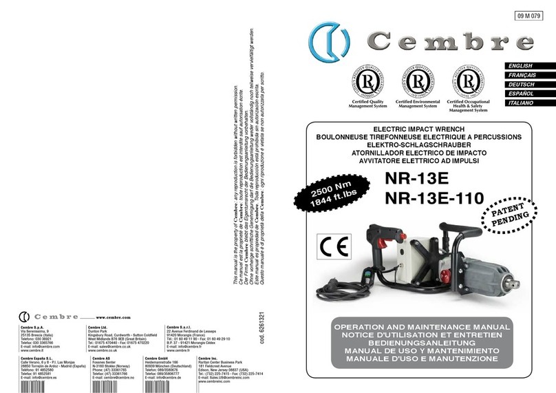 Cembre NR-13E Operation and maintenance manual