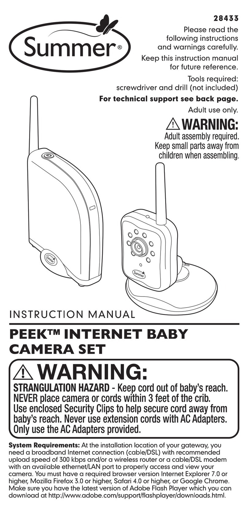 Summer PEEK INTERNET BABY CAMERA SET instruction manual