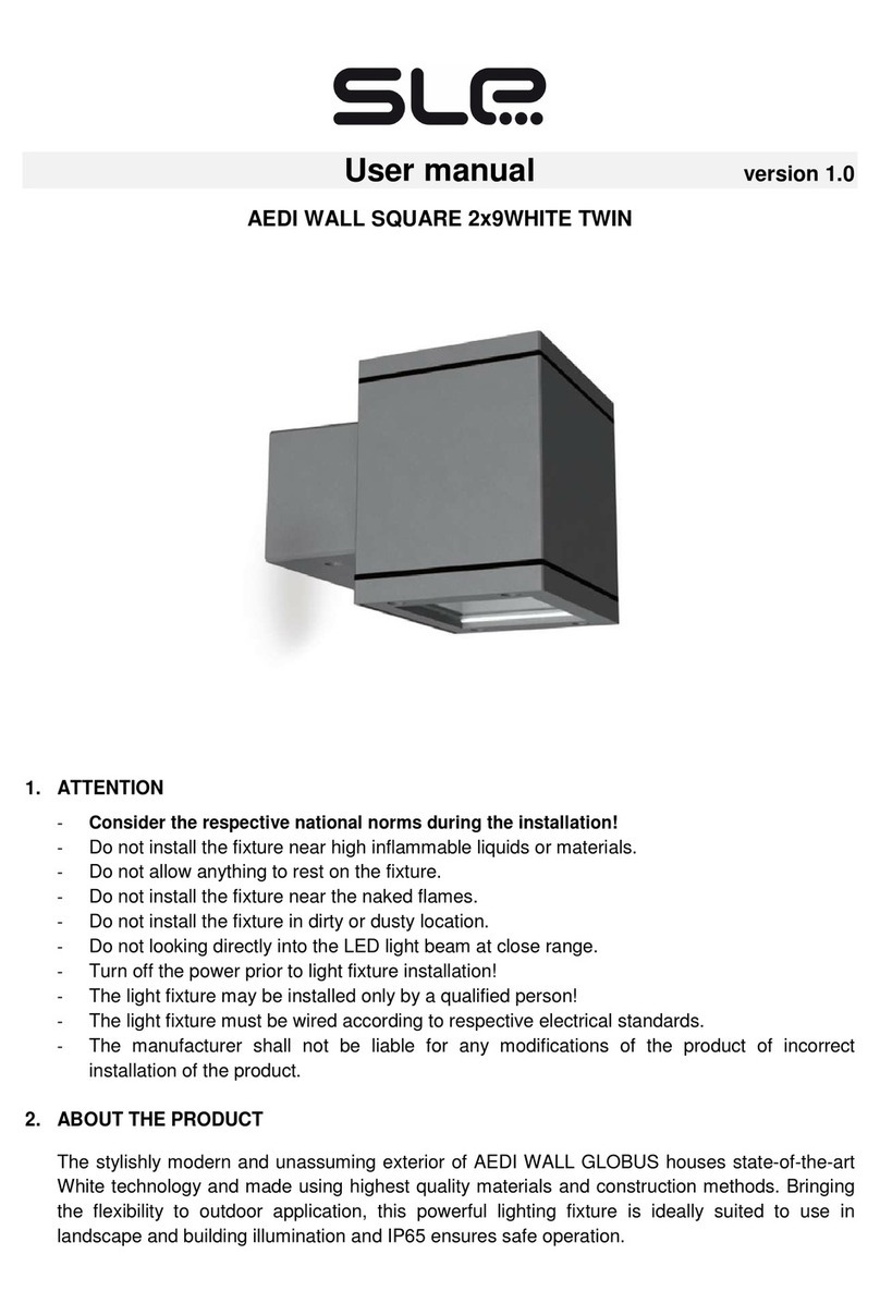 SLE AEDI WALL SQUARE 2x9WHITE TWIN user manual