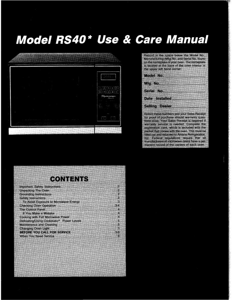 Amana RS40 SERIES User manual
