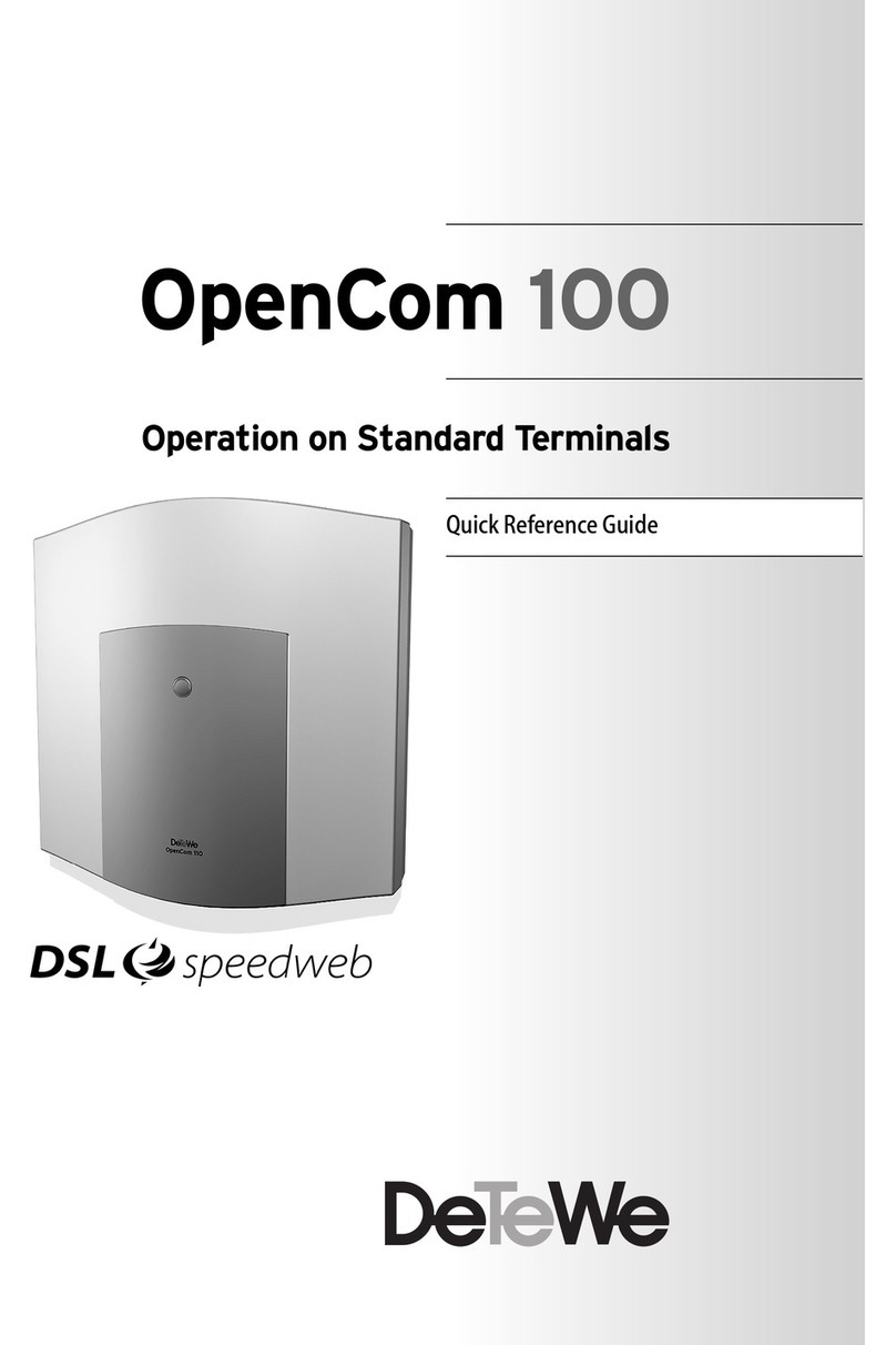 DETEWE opencom 100 Quick reference guide