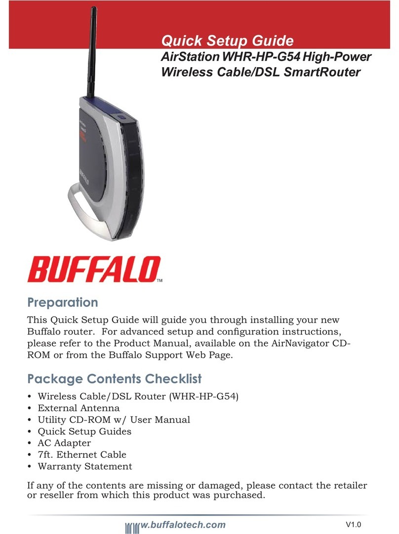 Buffalo Tech AirStation WHR-HP-G54 Quick setup guide