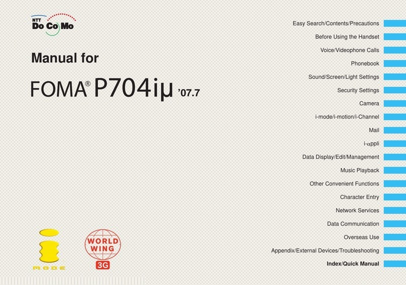 Docomo FOMA P704IU user manual