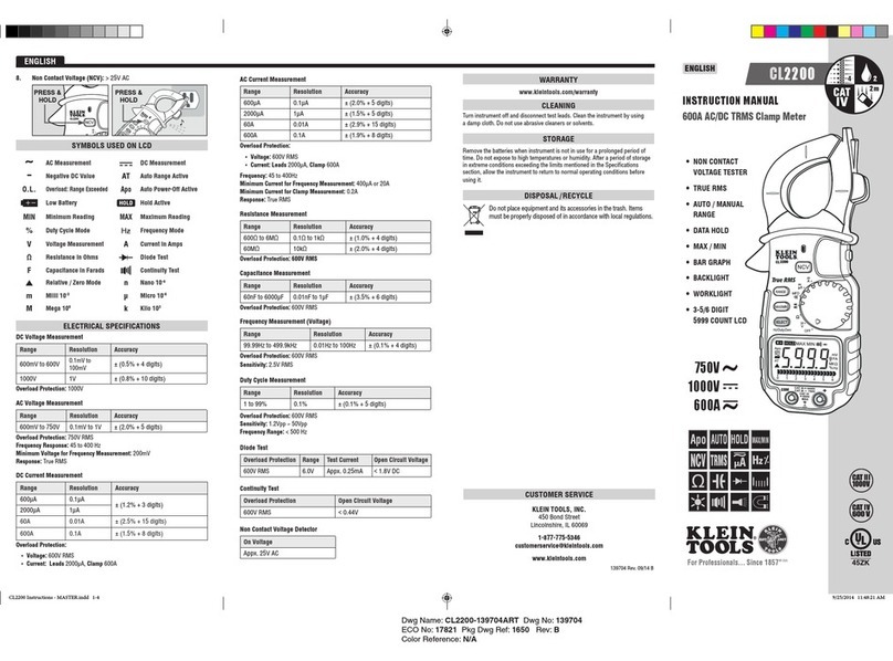 Klein Tools CL2200 instruction manual