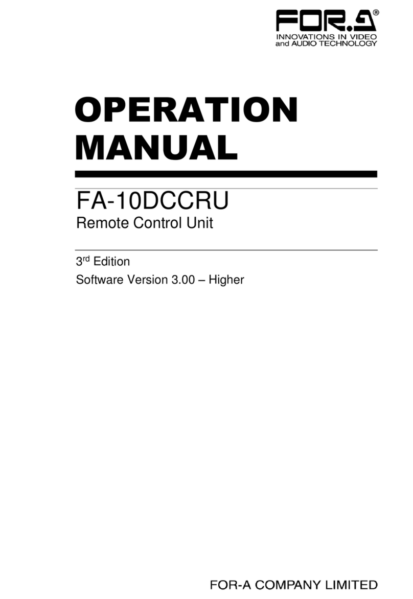 FOR-A FA -10DCCRU User manual FOR-A FA -10DCCRU User manual