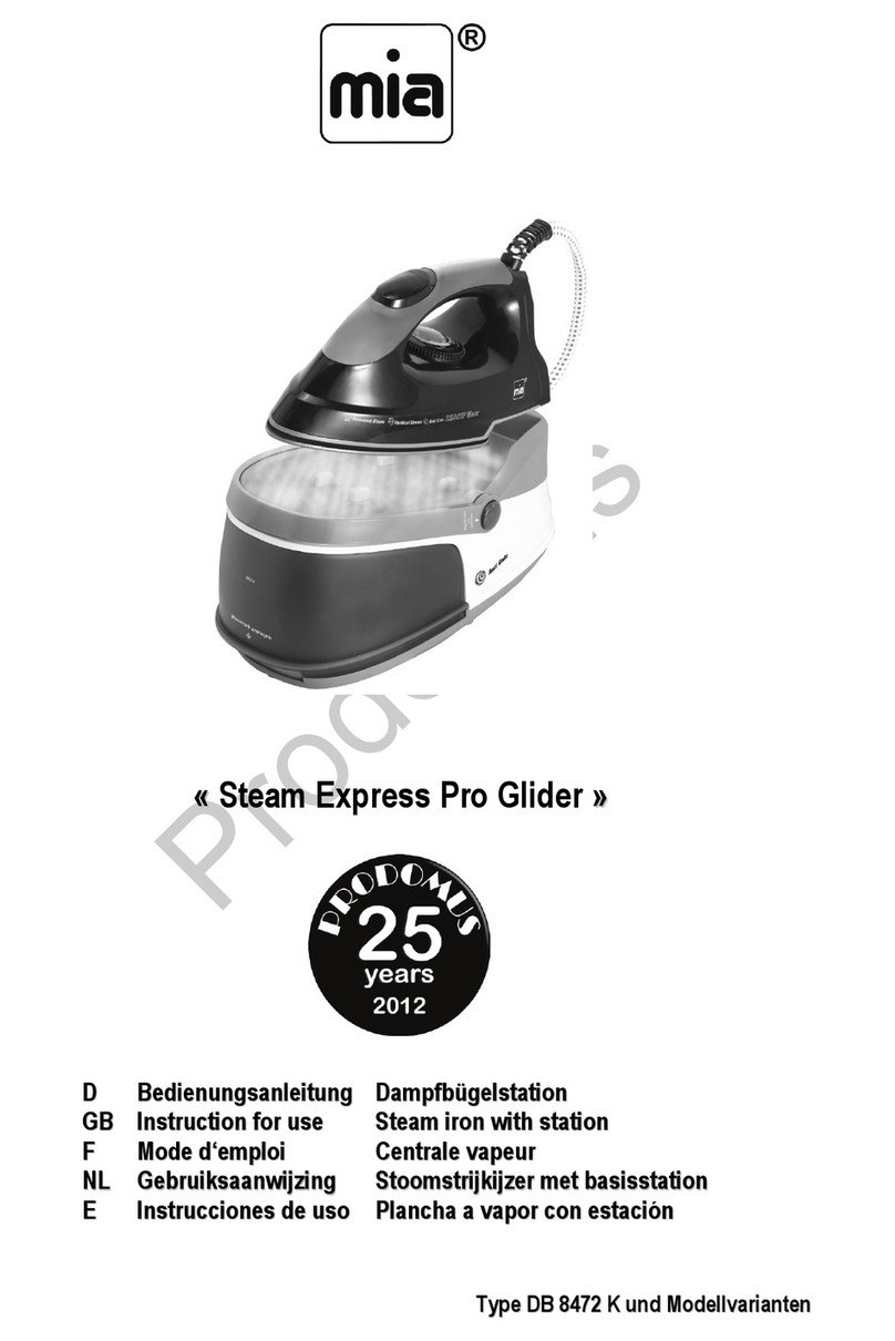 MIA Steam Express Pro Glider Instructions for use