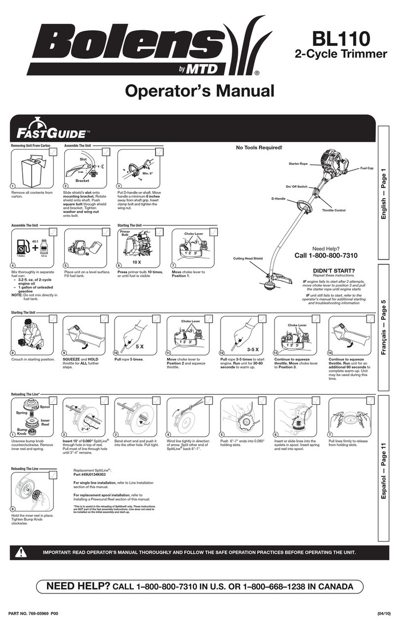 Bolens BL110 Operator's manual
