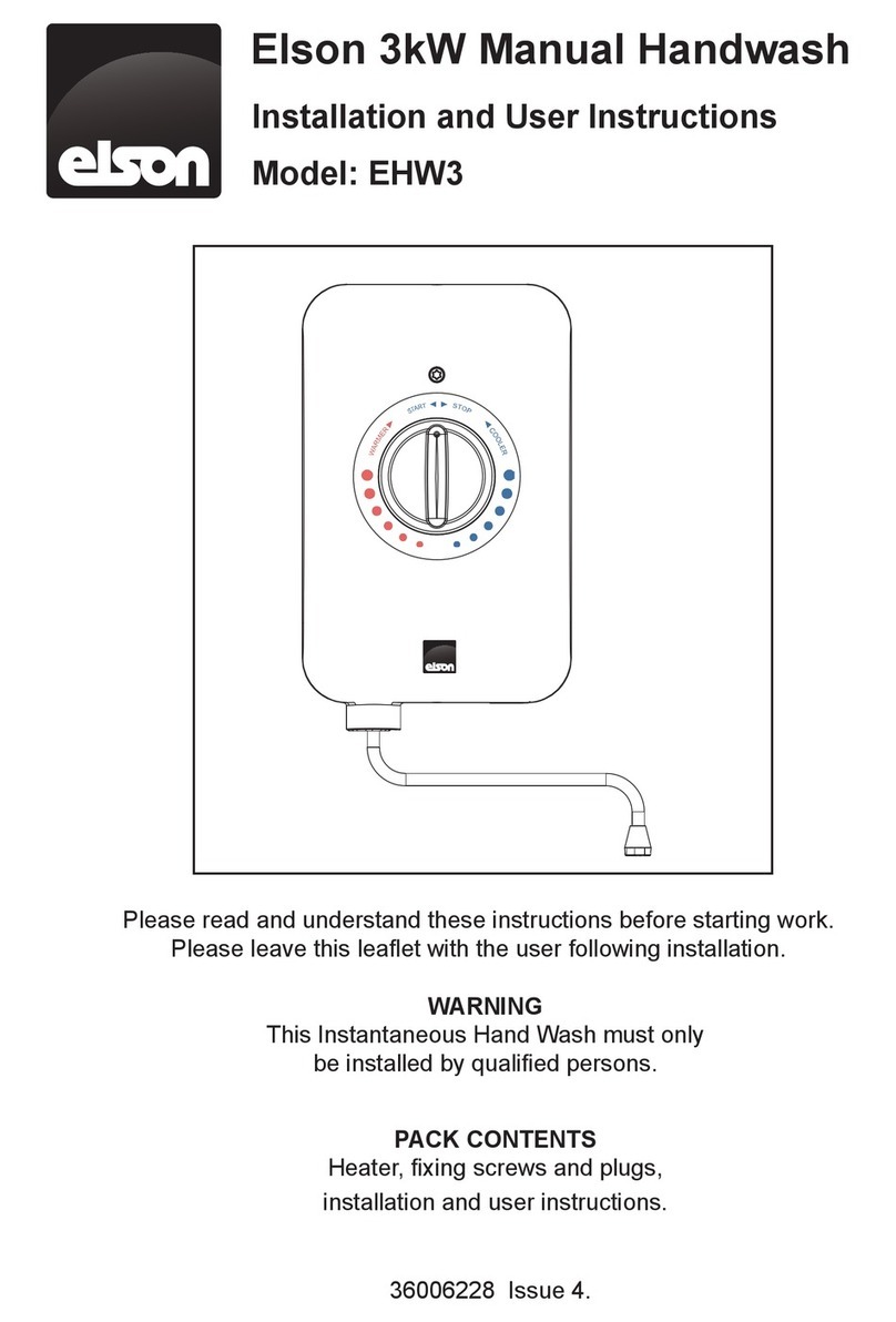 Elson EHW3 Installation and user instructions