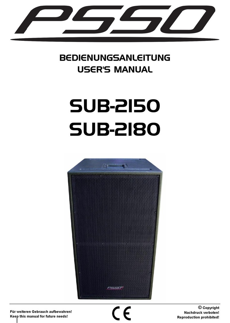 PSSO SUB-2150 user manual
