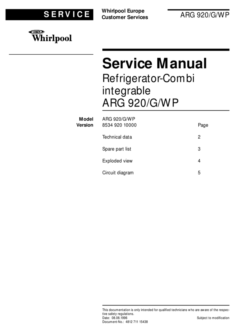 Whirlpool ARG 920 Service manual