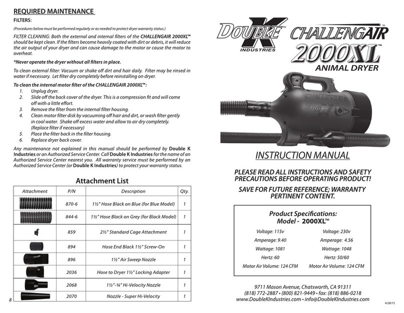Double K Industries Challengair 2000XL User manual