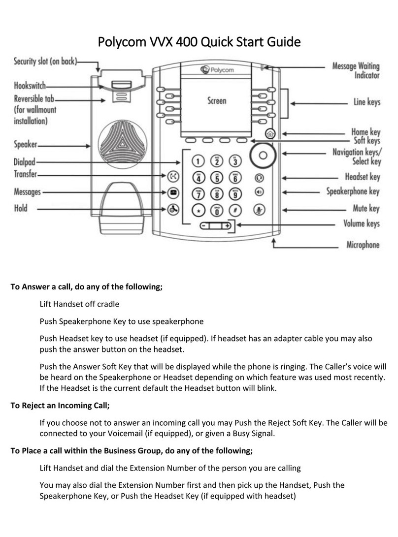 Polycom VVX 400 Series User manual