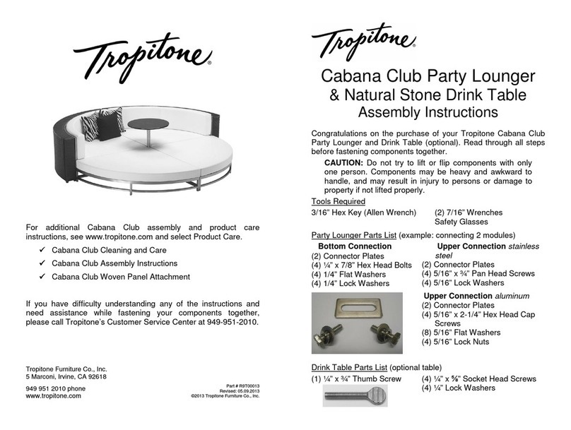 tropitone Cabana Club Party Lounger& Natural Stone Drink... Assembly instructions tropitone Cabana Club Party Lounger& Natural Stone Drink... Assembly instructions