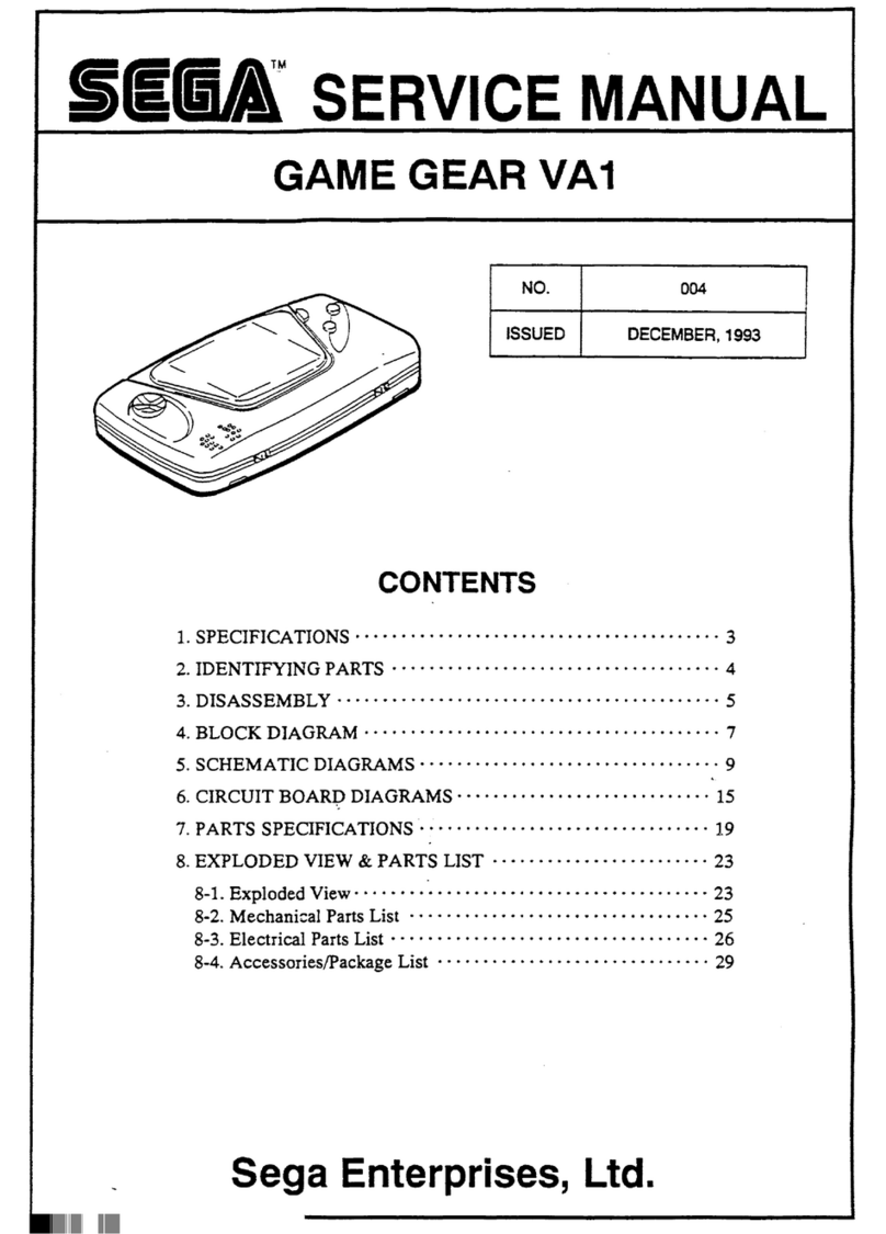 Sega Game Gear VA1 User manual Sega Game Gear VA1 User manual