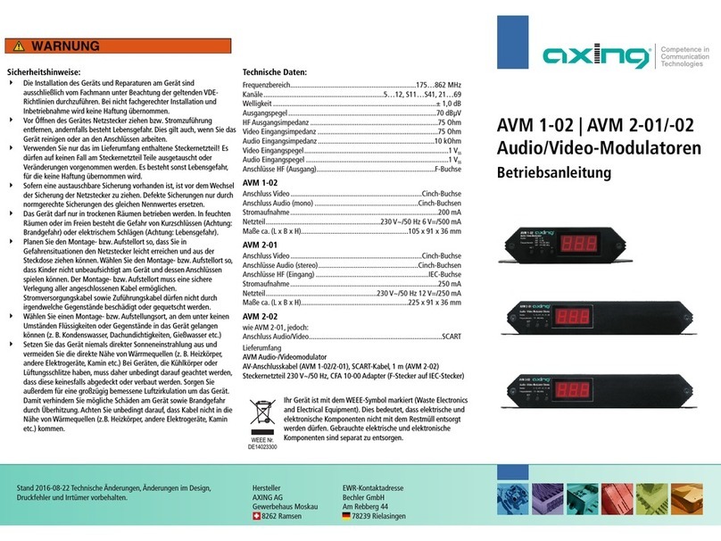 axing AVM 1-02 Operation instructions