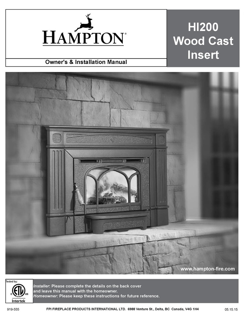 HAMPTON BAY Wood Insert HI200 Owners and installation manual