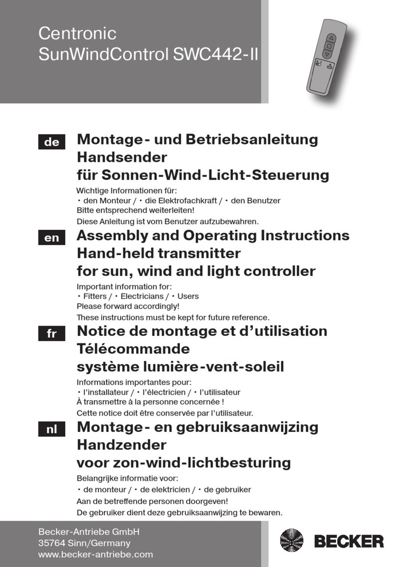 Centronic SunWindControl SWC442-II Assembly and operating instructions