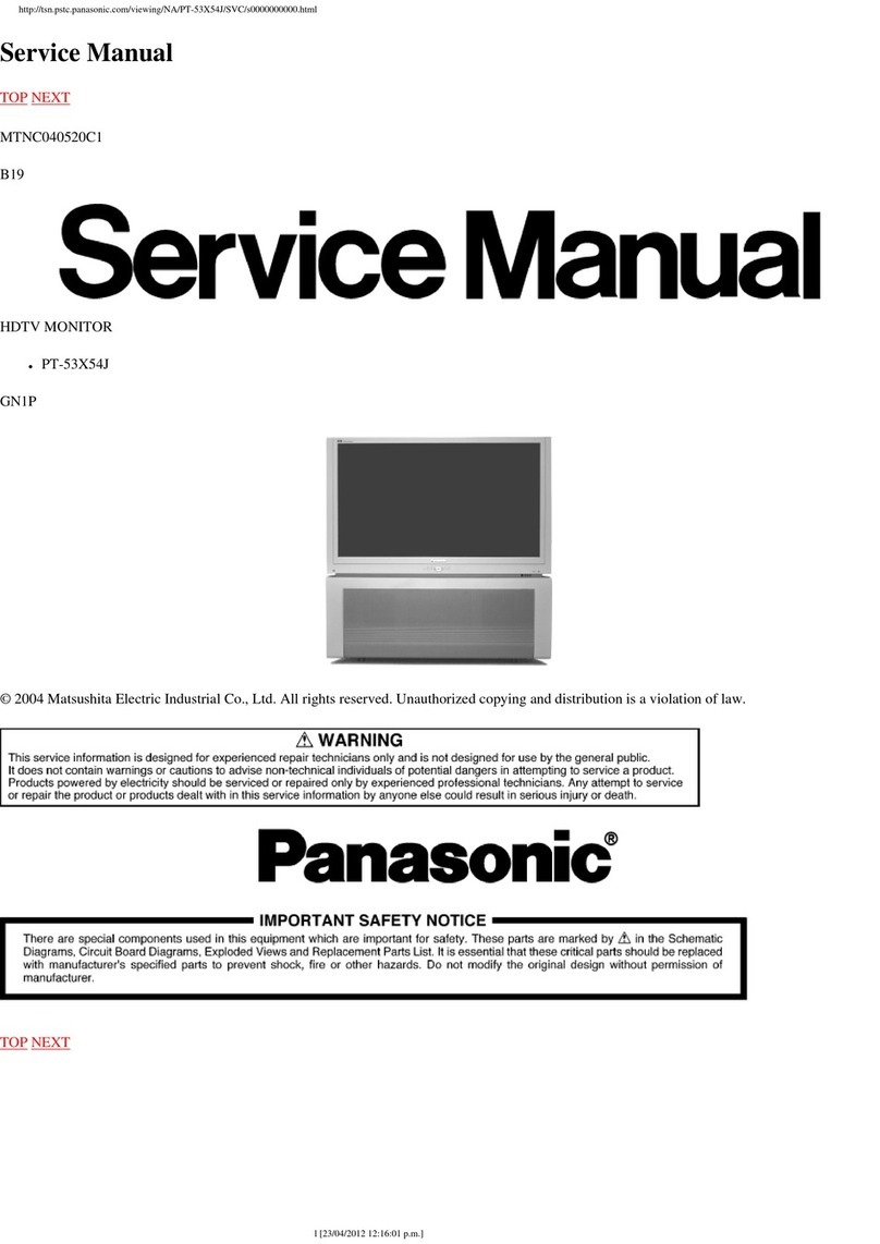Panasonic PT53X54J - 53" PROJECTION TV HD User manual