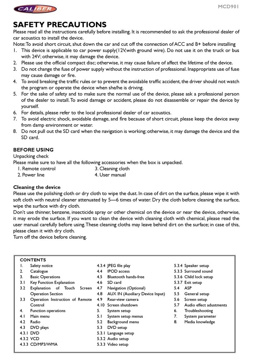 Caliber MCD901 operating instructions