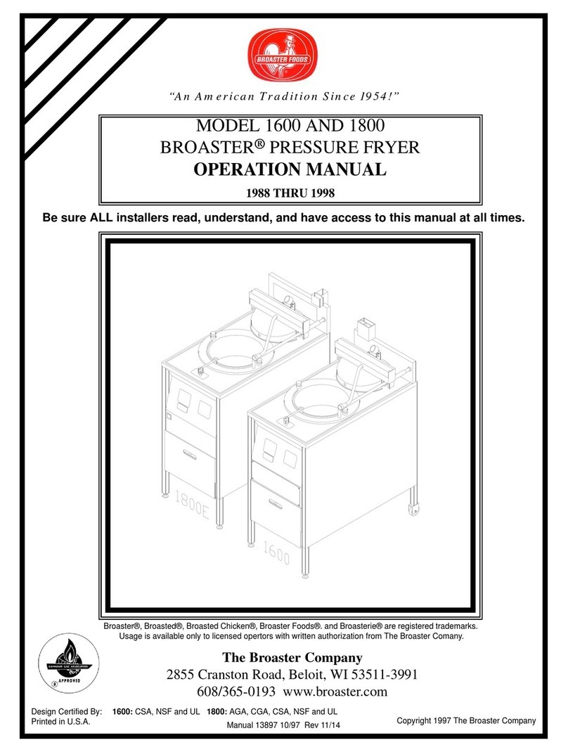 Broaster 1600 User manual Broaster 1600 User manual