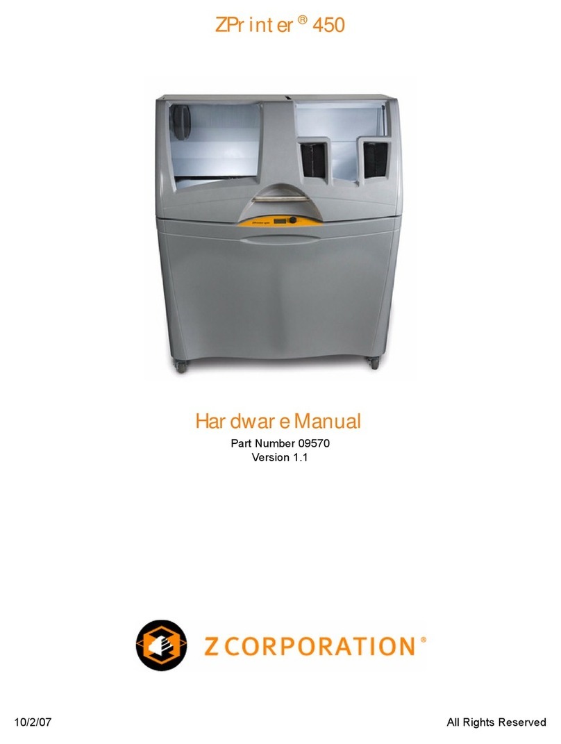 Zcorporation ZPrinter 450 Hardware manual Zcorporation ZPrinter 450 Hardware manual