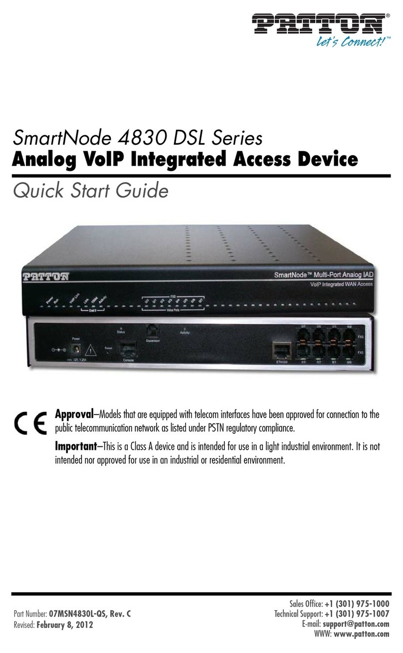 Patton SmartNode 4830 DSL Series quick start guide