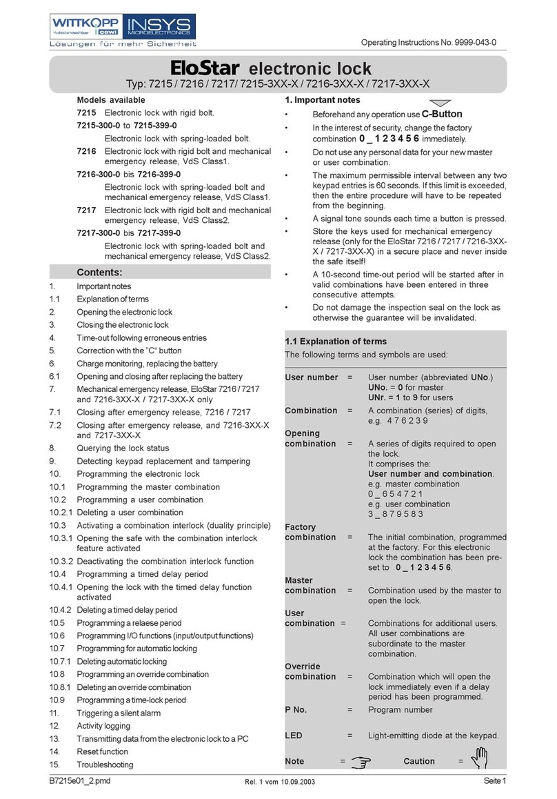 EloStar 7215 operating instructions