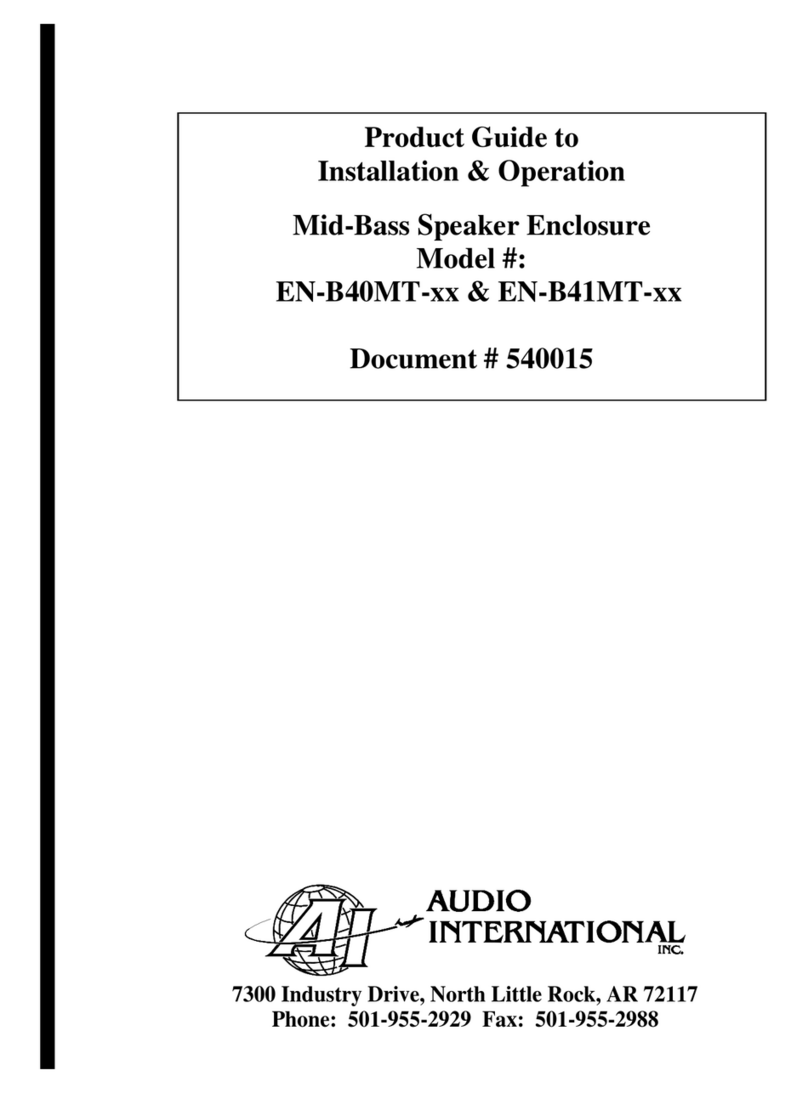 Audio international EN-B40MT Series Installation & operation guide