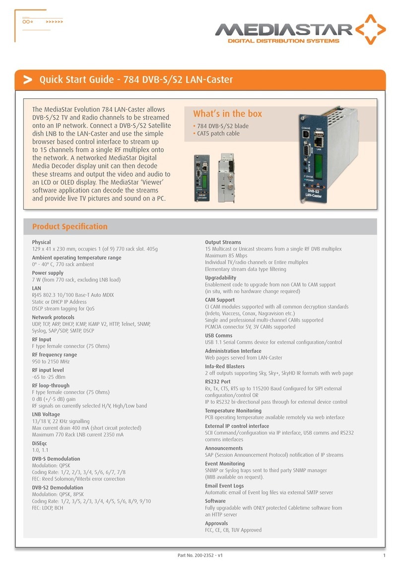 Mediastar Evolution 784 quick start guide