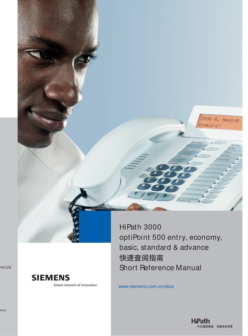 Siemens optiPoint 500 entry Reference manual Siemens optiPoint 500 entry Reference manual