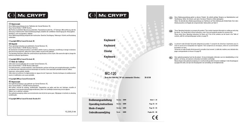 MC Crypt MC-120 operating instructions