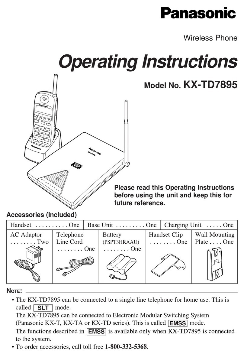 Panasonic KX-TD7895 - Digital Spread Spedtrum... operating instructions