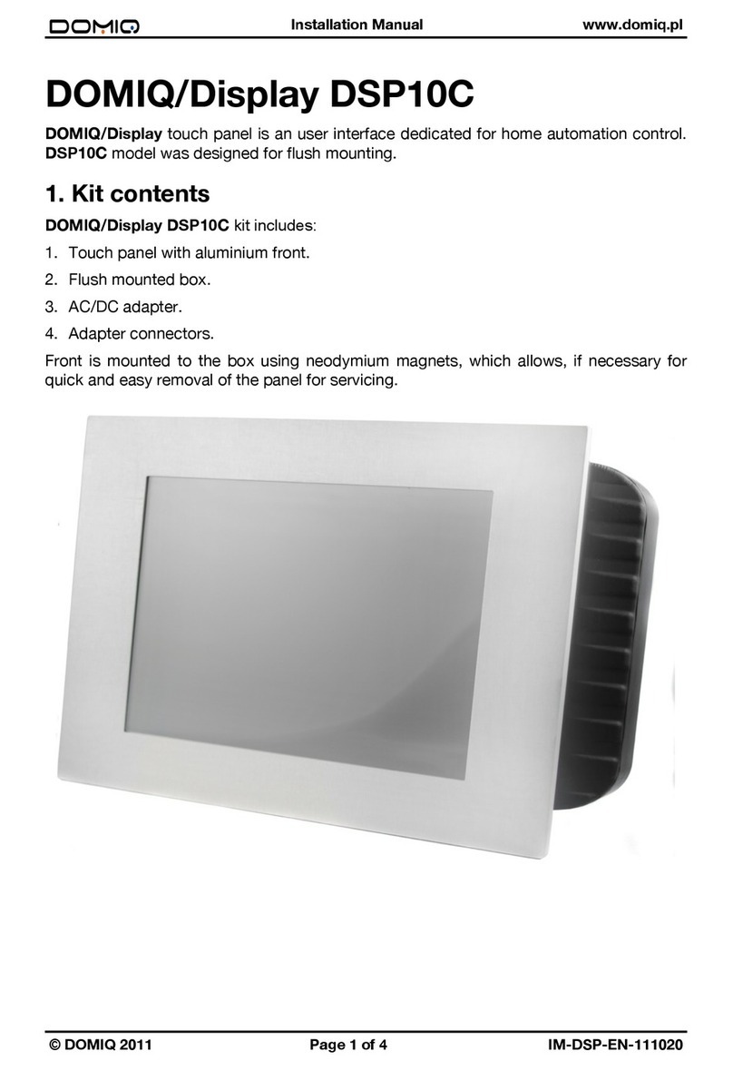 DOMIQ Display DSP10C installation manual