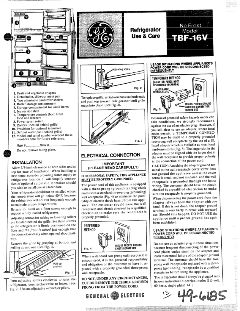 GE TBF-16V Owner's manual