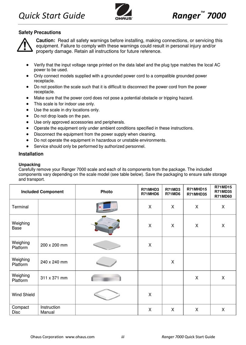OHAUS ranger 7000 quick start guide