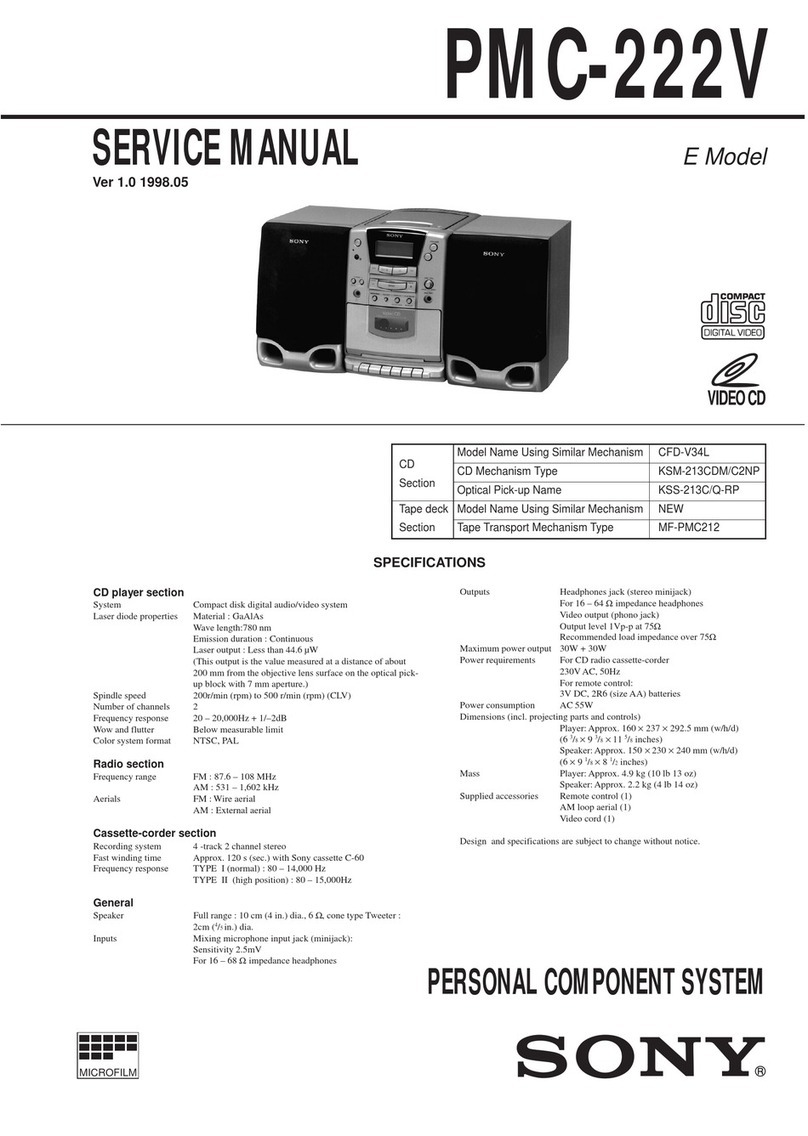 Sony PMC-222V User manual