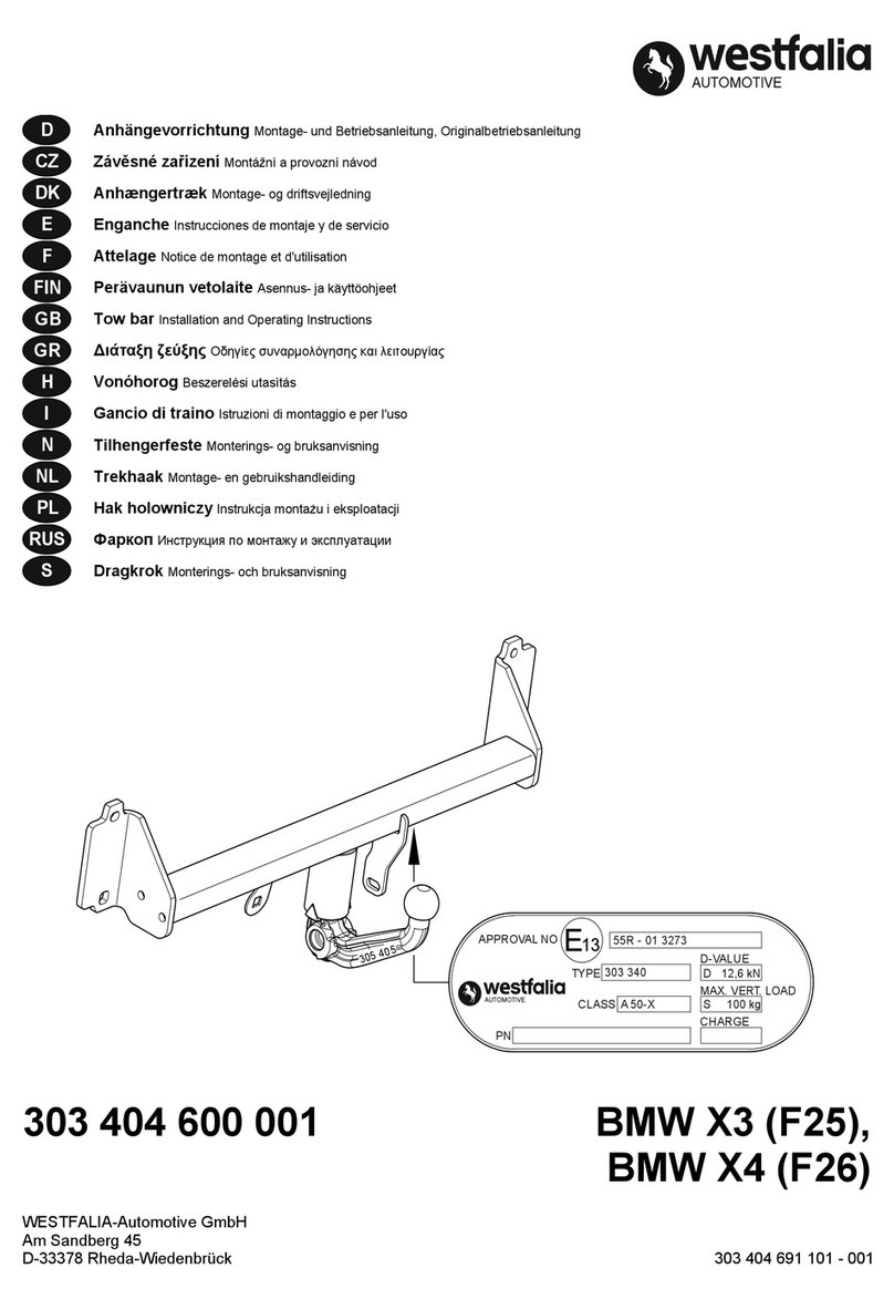 Westfalia 303 404 600 001 Installation and operating instructions