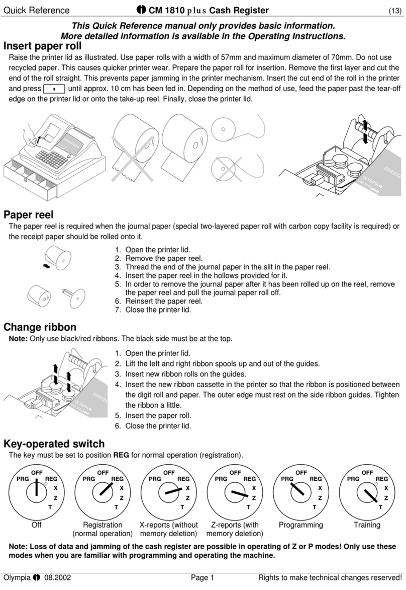 Olympia CM 1810 plus Quick reference manual